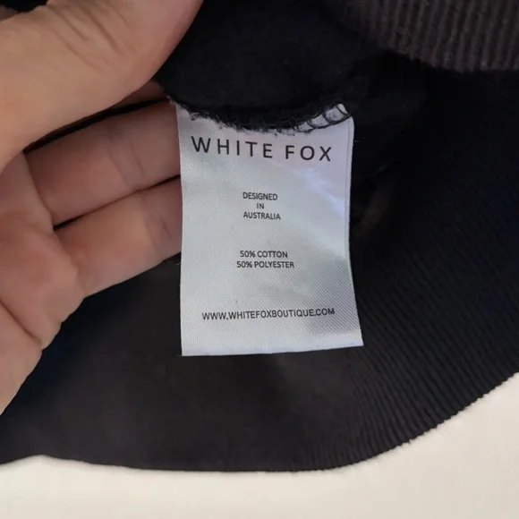 WHITE FOX 3 Offstage Hoodie Black Monochrome Size Small Medium - Picture 5 of 6